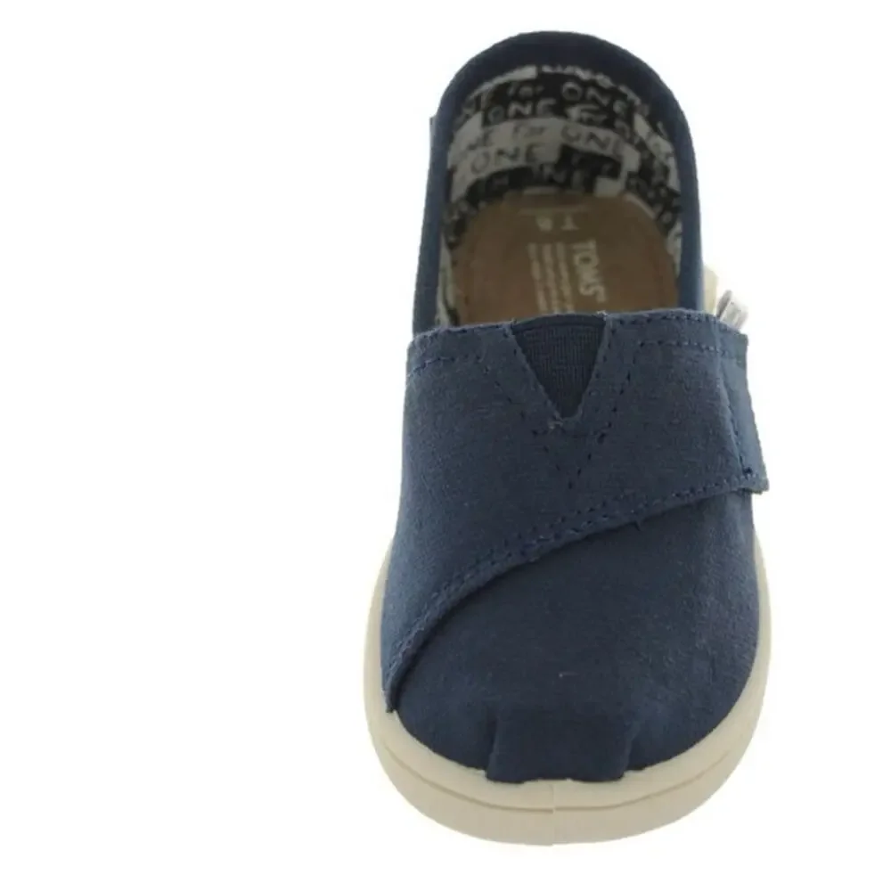 TOMs Unisex Alpargata Slip on sneakers Navy, T3 US Infant euc